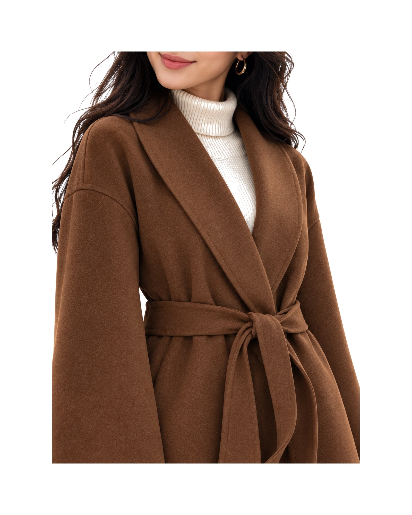 Shawl Collar - Belted Wrap Coat